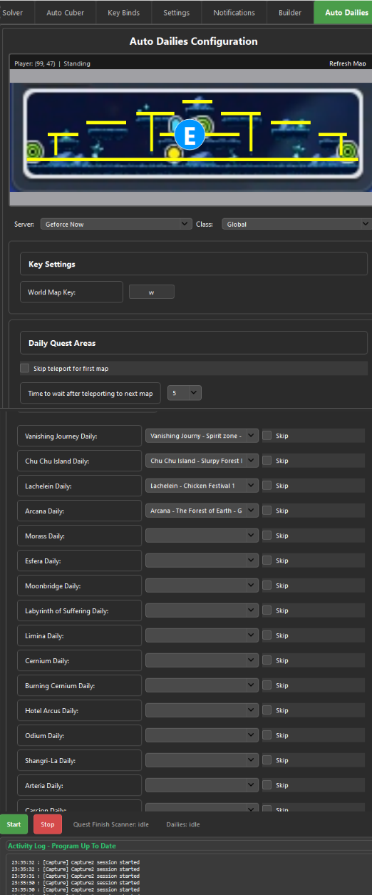 Auto Dailies main page